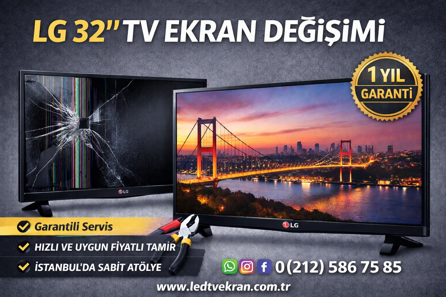 LG 32 İnç TV Ekran Değişimi