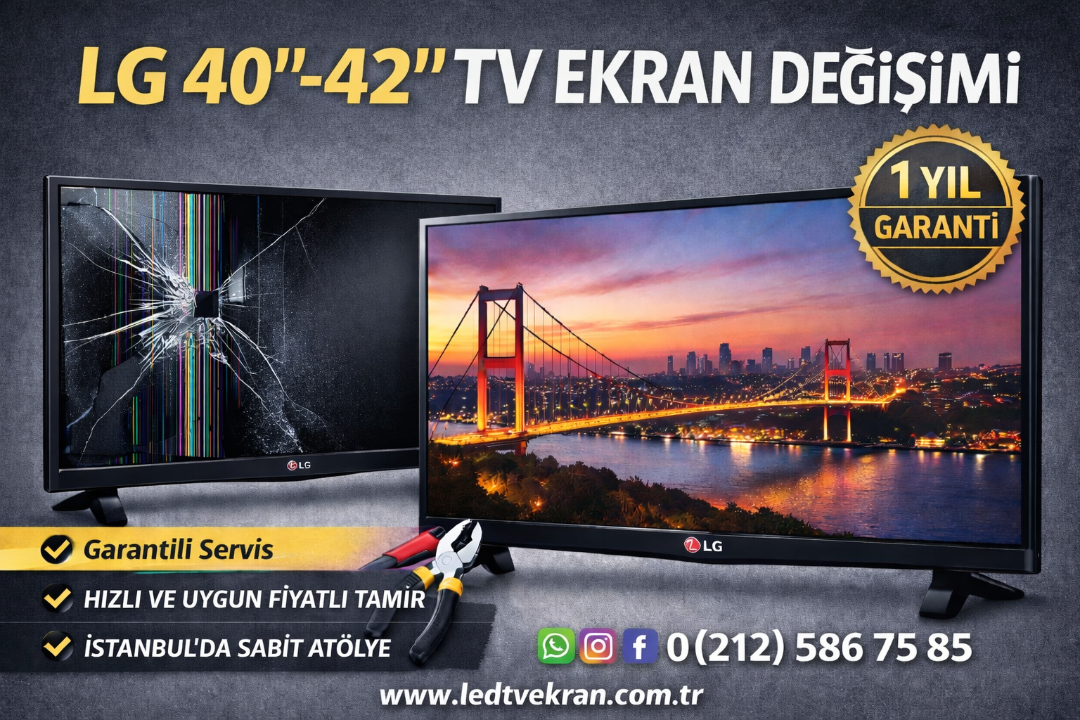 LG 40-42 İnç TV Ekran Değişimi