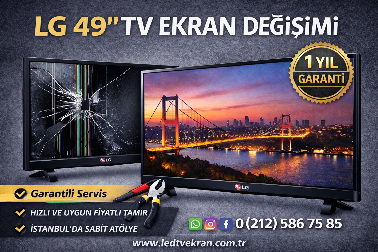 LG 49 İnç TV Ekran Değişimi