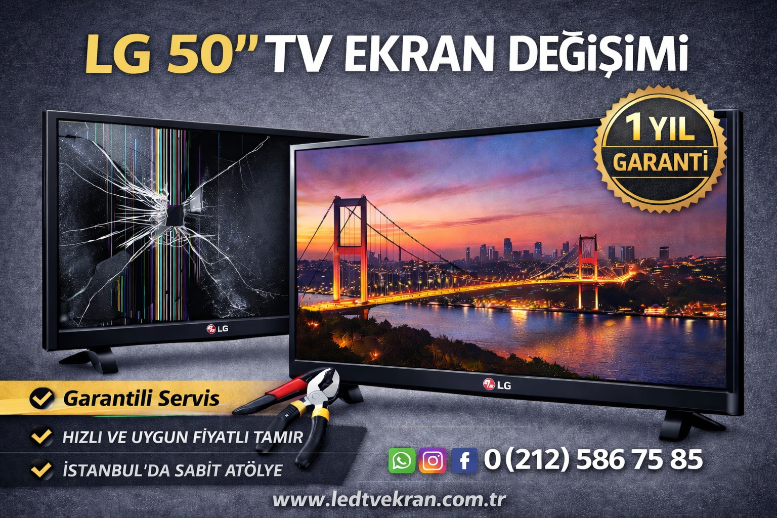 LG 50 İnç TV Ekran Değişimi