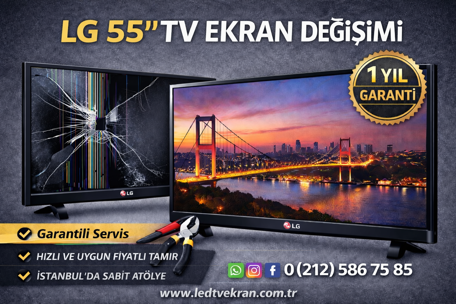 LG 55 İnç TV Ekran Değişimi