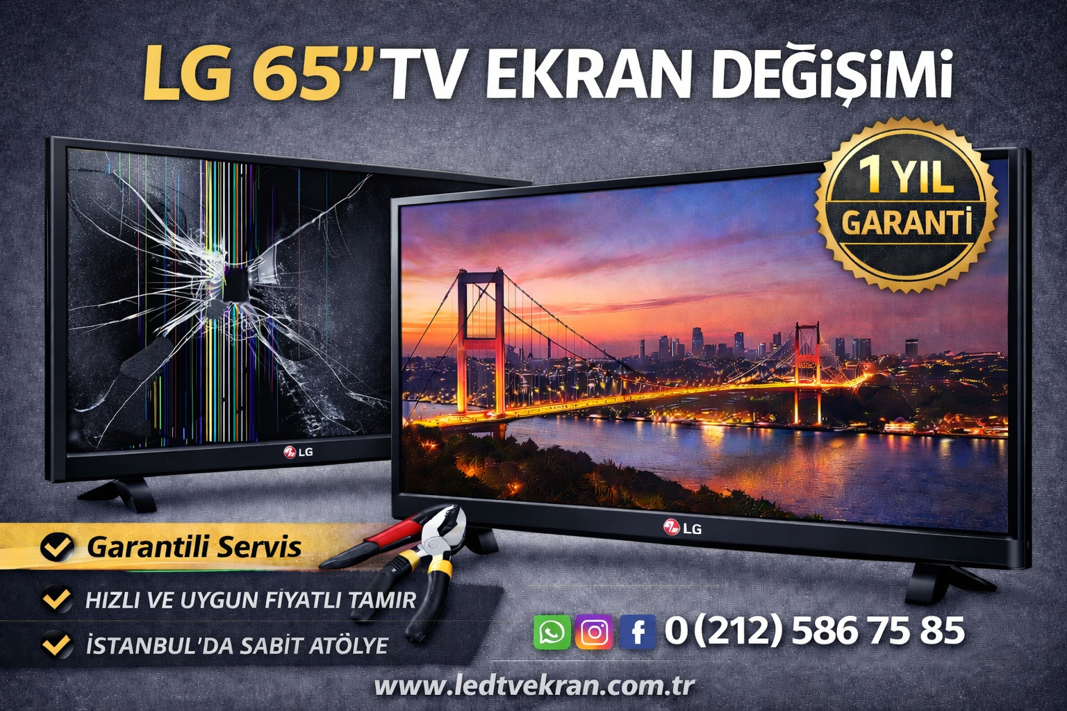 LG 65 İnç TV Ekran Değişimi